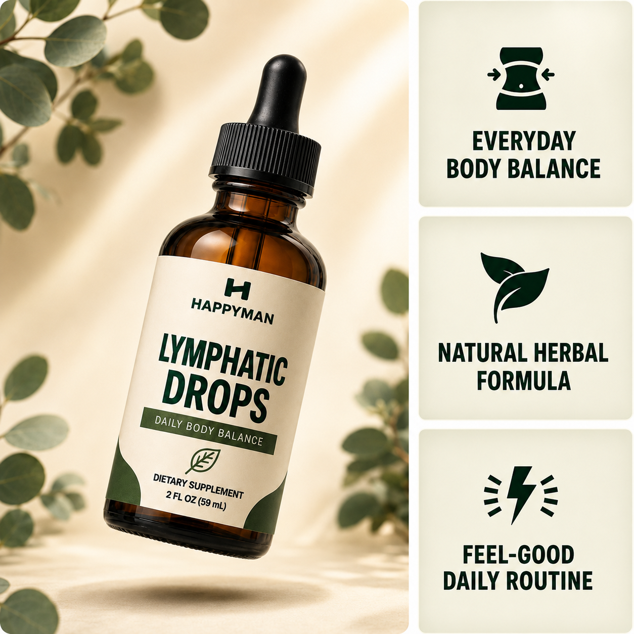HappyMan™ Lymphatic Drainage Drops 30 day supply